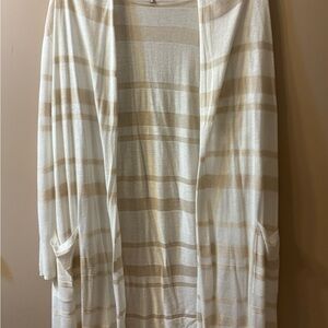 Merona Tan and Cream Striped Cardigan